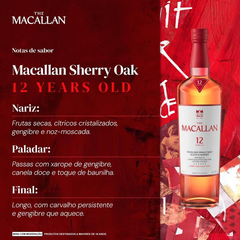 Whisky Macallan Sherry Oak 12 anos 700mL - Whisky - Magazine Luiza